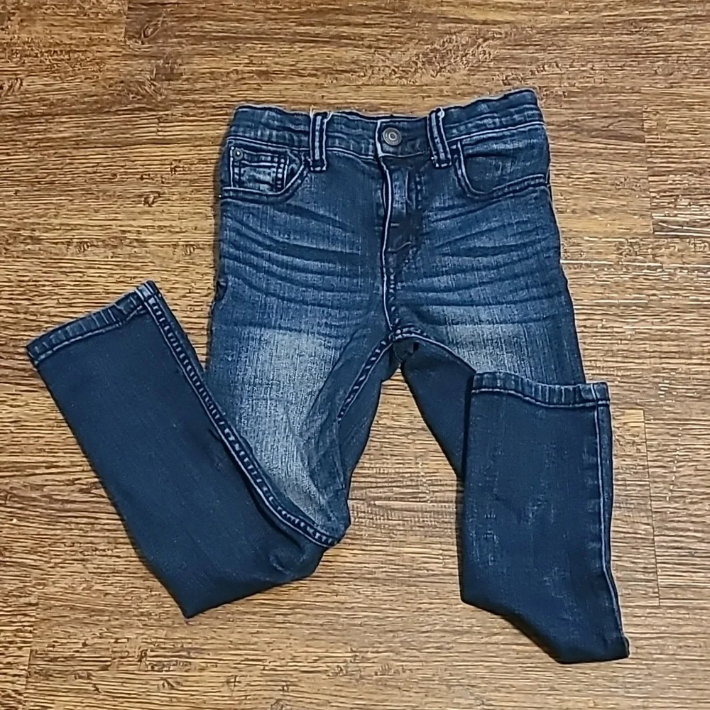 Kids Dark Wash Denim Jeans Slim Fit Adjustable Waist‎ Toddler